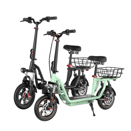 Elektrisk sparkcykel med säte 500 W med korg och dubbel fjädring 36 V 7,5 Ah batteri räckvidd 35 km max 25 km/h 120 kg