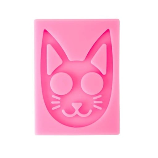Rosa silikonform för harts 9,4 × 6,9 cm Form i kattdesign Silikonform för smycken och hängsmycken