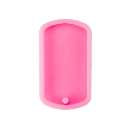 Rosa silikonform för harts 6,1 × 3 cm Form i form av hundtag Silikonform för hängen och dekorationer