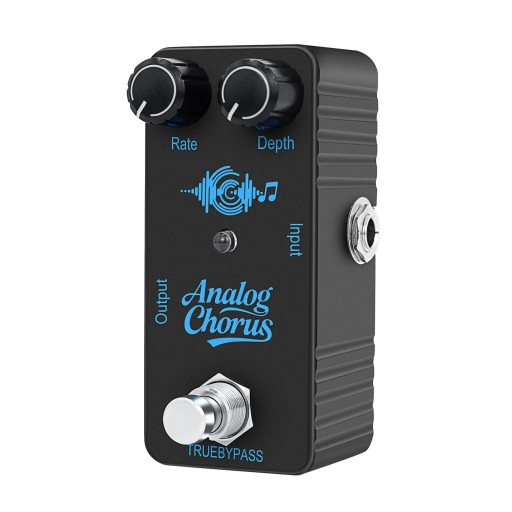 Mini gitarr effektpedal Analog Chorus Kompakt modul True Bypass Plastkropp 2 kontroller Rate Depth Effekt för elgitarr