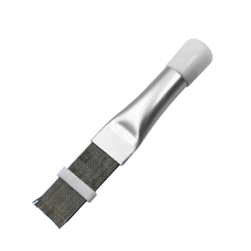 Rostfritt stål borste 8,8 x 2,5 cm för kylflänsar Rengöring och justering av lameller 5,4 cm trådar 1 mm Ergonomiskt handtag