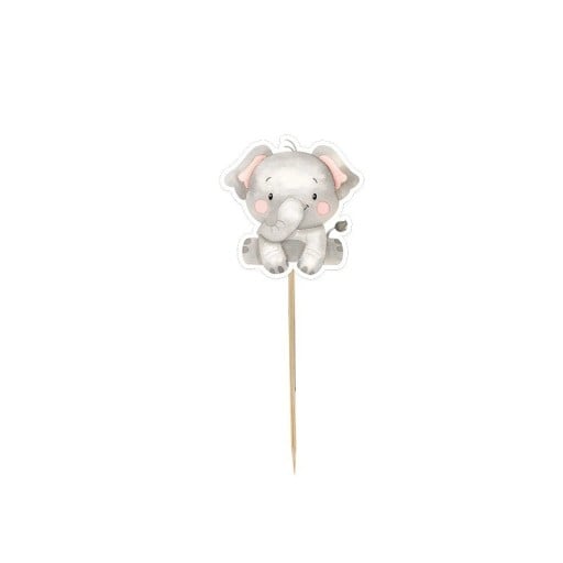 Tårtdekoration Elefant 4,5 cm Safaridekoration Djur till tårta Söt accessoar Barnkalas