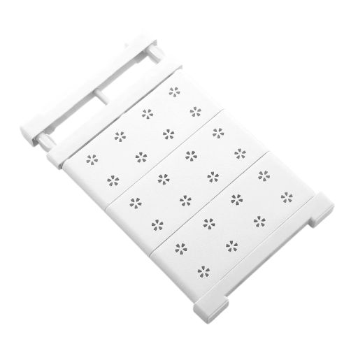 Vit justerbar hylla för hyllsystem 38–60 x 24 cm Avtagbara hyllplan Praktisk hängare och organisatör Expansionsmontering utan borrning