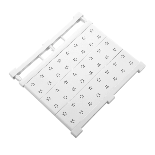Vit justerbar hylla för skåp 38–60 x 42 cm Avtagbara hyllplan Bred hylla och klädhängare för skåp Expansionsmontering utan borrning