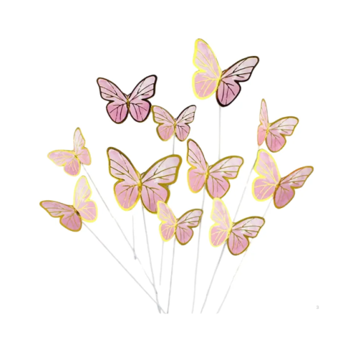10er Set Schmetterlinge Tortendeko Rosa und Lila Farbtöne Edle Tortendeko für Partys, Hochzeiten und festliche Anlässe