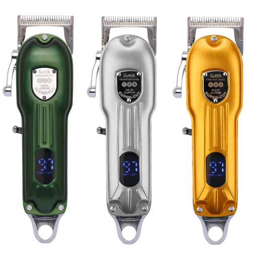 Professionell klippmaskin för husdjur 18,5 x 5,7 cm 10W 7000 varv/min LCD-display 1500 mAh batteri 4 tillbehör
