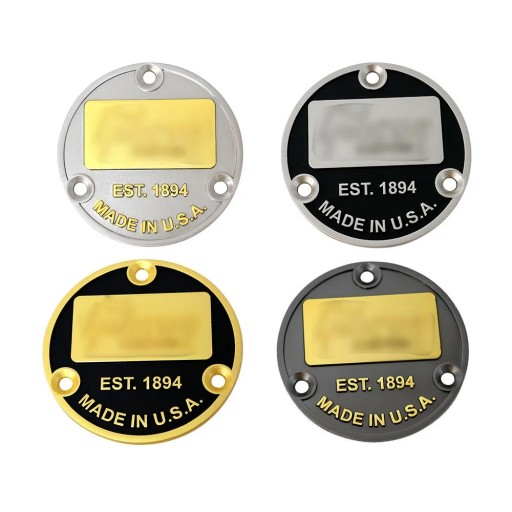 Bakre metall dekorativt skydd för switch med texten EST.1894 MADE IN U.S.A. för elgitarr Gibson