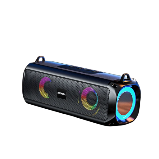 Bärbar Bluetooth-högtalare Rockmia EBS-045 10 W RGB-belysning Mikrofon TWS-funktion TF-kortplats Uppladdningsbart batteri 800 mAh