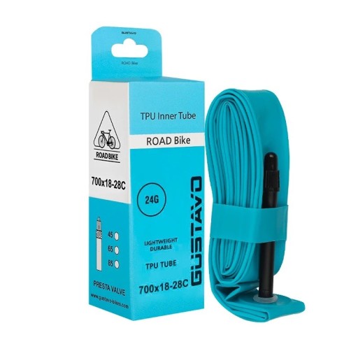 Ultralet cyklistisk slang av TPU 24 g 700×18C–28C med fransk ventil 65 mm för landsvägs- och tävlingscyklar 71 cm
