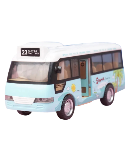 Bussmodell Realistisk plastminiatur av fordon Detaljerad leksak för barn