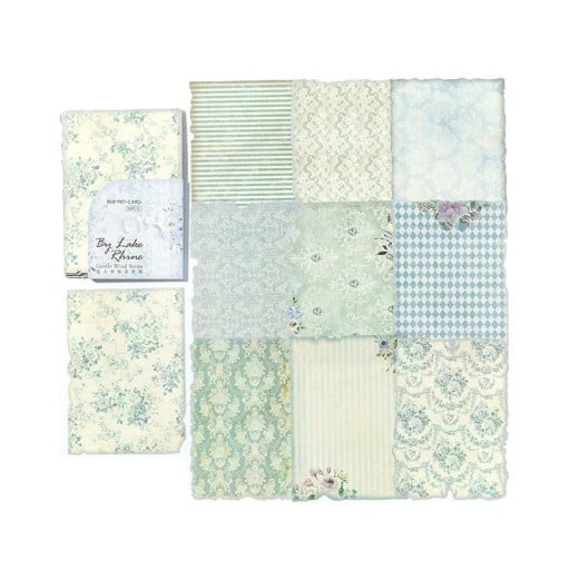 Set med dekorativt färgat papper 30 st 110x160 mm Fina mönster av blommor och ornament för skapande och dekoration av hemdekorationer