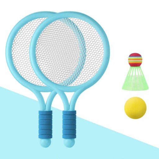 Tennisklubbor 39 x 23,5 cm 2 st Plast PP för barn och vuxna med boll 5 cm och badmintonboll 7 x 8 cm Idealisk för utomhusspel