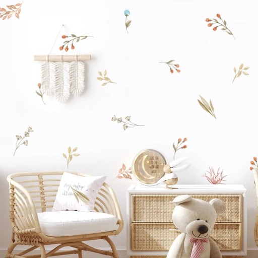 Väggdekaler blommor 60 x 30 cm Genomskinlig matt vinyl Elegantisk blommig dekoration för inredning Lätt applicering Väggprydnad