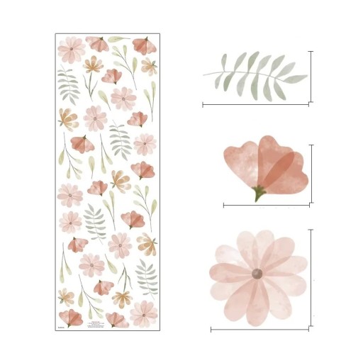 Väggklistermärken blommor 114 x 40 cm Transparent matt vinyl Dekorativa klistermärken för vägg Blomdekoration Inredningsdekoration