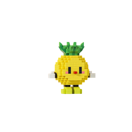 Byggsats ananasfigur 7,3 x 6,8 x 4 cm 318 delar Kreativ byggsats för barn och vuxna Dekorativ modell av ananas i färgglada delar