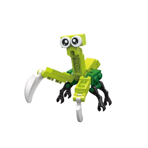 Byggsats 8 x 7 cm grön gräshoppa 32 bitar Insektsfigur av klossar Söt modell av gräshoppa för kreativ montering