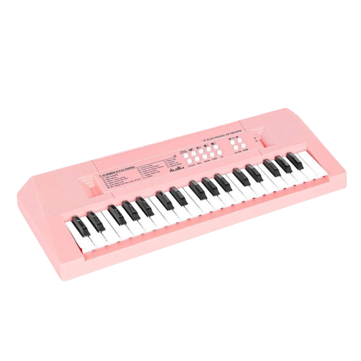 Färgglad barn elektronisk piano 41 x 15 cm med 37 tangenter, mikrofon, USB-kabel och spelfunktioner