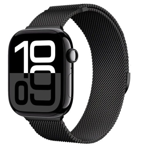 Milanskt armband 46 mm för Apple Watch Series 10 och 11 Metalliskt magnetiskt armband med smidig längdjustering Elegant vävt ståldesign