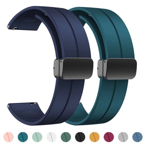 Silikonrem 22 mm för Xiaomi Mi Watch 2 Pro S3 S2 S1 Active Pro Samsung Garmin Huawei Amazfit Honor med metallspänne