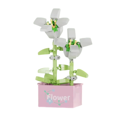 Blomma 6,1 x 5,8 x 9,1 cm Lilja Fällbar blomma i kruka Mikrostenar 140 st Dekorativ blomma för rum för barn och vuxna