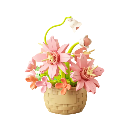 Magnoliabyggsats 70 x 70 x 88 mm 155 st Mikro modell blommor Modern dekoration för rummet Kreativ uppsättning för barn och vuxna