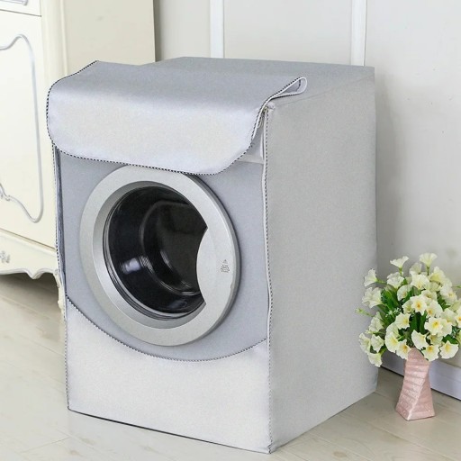 Vattentät skyddsöverdrag för frontmatad tvättmaskin silver 85 × 60 × 55 cm Skydd mot damm, sol, fukt och smuts