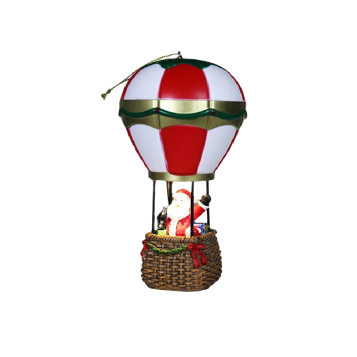 Julbelysning Santa i flygande ballong 17 x 8,5 x 5 cm Dekorativisk ljusfigur Juldekoration för hemmet vinterdekoration