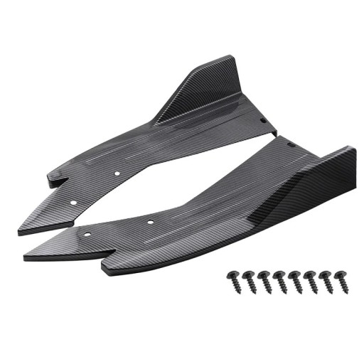 Universell skydd för bakre stötfångare 48×16,5 cm Kolfiber svart ABS Spoiler för bakre hörn Vingskydd Slitstarkt krockskydd