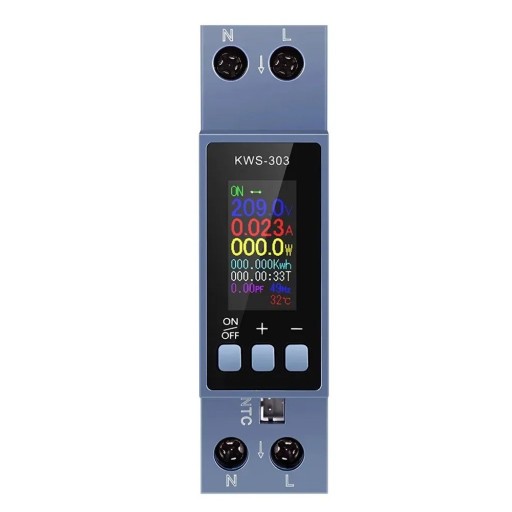 Digital energimätare för DIN-skena 8,2 x 5 x 2,4 cm KWS-303 Voltmeter amperemeter energimätare AC 85-290 V 40 A