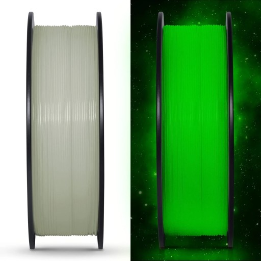 PLA filament 1,75 mm 200 g Vit på dagen och grönt lysande på natten självlysande tråd för 3D-utskrift dekorationer och modeller