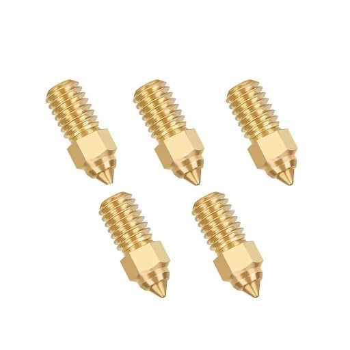 Sats med 5 st mässingsmunstycken 1,0 mm M6 16,8 mm för filament 1,75 mm för Ender 3 V3 SE Ender 5 S1 Ender 7 Reservmunstycken