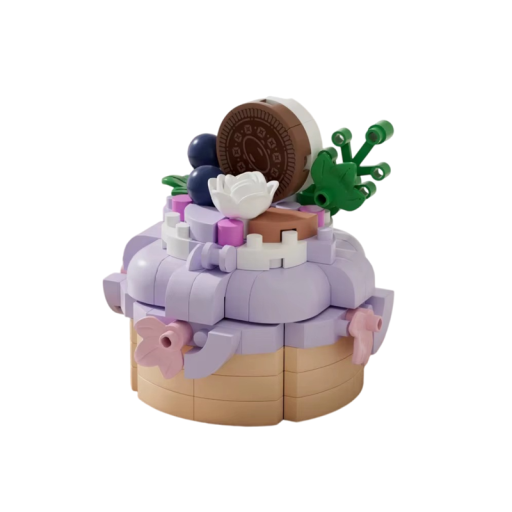 Mini modell av blåbärstårta 4,75 x 4,65 x 4,8 cm 161 st Mikro byggblock Söt bakverk Kreativ byggsats för barn och vuxna
