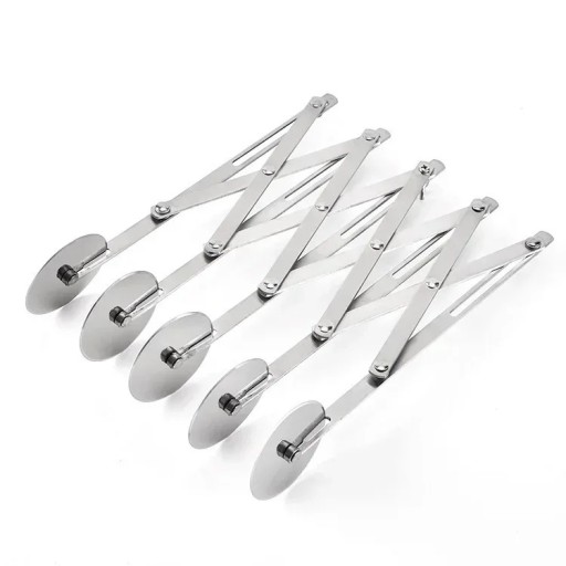 Kraftig justerbar degdelare 24,5 × 5,5 cm med 5 hjul Professionell degskärare för remsor och pizza Robust metallhjulverktyg