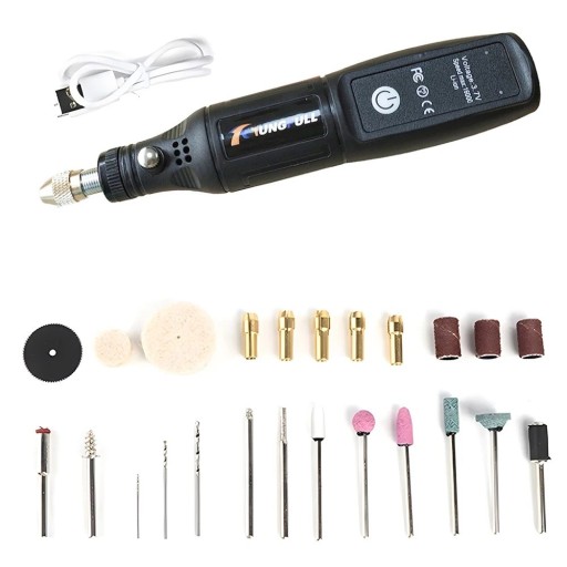 Set 24 st Mini elektrisk handgravyrborr USB uppladdningsbar 0,5–3,2 mm För trä metall glas