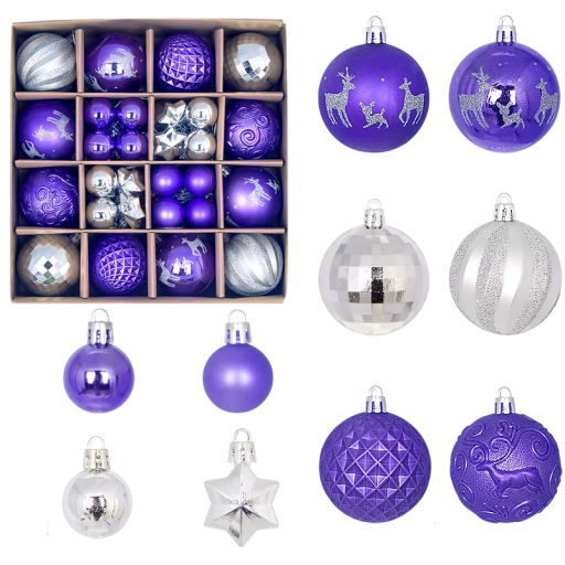 Julkulor 44 st Pr diameter 3–6 cm Dekorationer för julgran Set med dekorationer för hemmet Julgran inredning