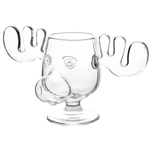Julglas mugg 240 ml med älgmotiv Elegantisk vintermugg för te och kaffe festligt julporslin