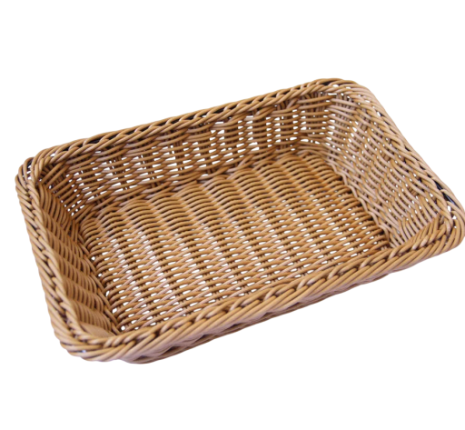 Vävd rektangulär förvaringskorg 30 x 20 x 7 cm Praktisk organiserare för småsaker kosmetik tillbehör för hemmet