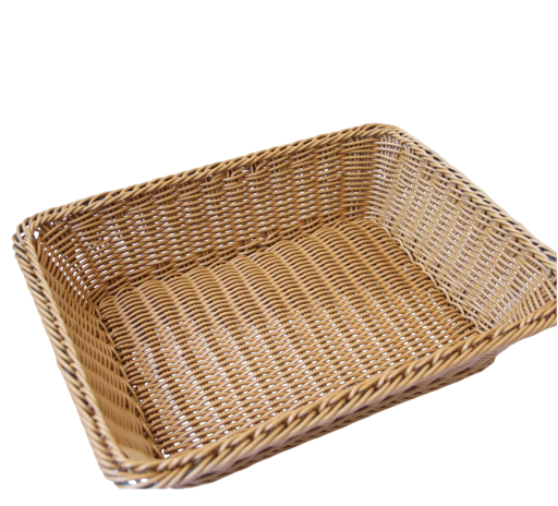 Vävd rektangulär förvaringskorg 40 x 30 x 8 cm Rymlig organisatör för småsaker kosmetik tillbehör i hemmet