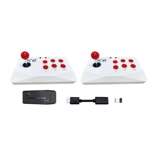 4K HDMI retro spelkonsol till TV 64 GB/128 GB 20 000/41 000 spel 2x arkadkontroll joystick USB strömförsörjning