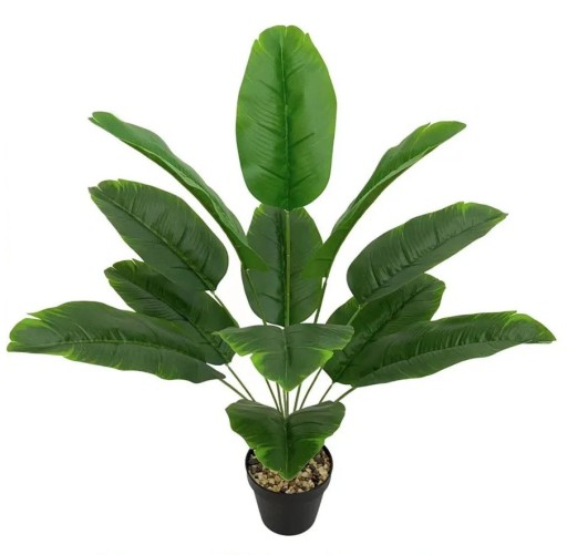 Konstgjord Strelitzia 65 cm dekoration för hemmet med 12 blad realistisk konstväxt för modern inredning