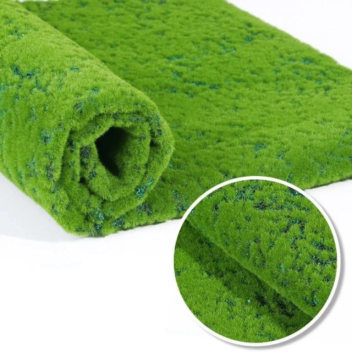 Mossig dekorativ matta 50 x 50 cm konstgjord växt med naturligt utseende gröna dekorationer för modern inredning