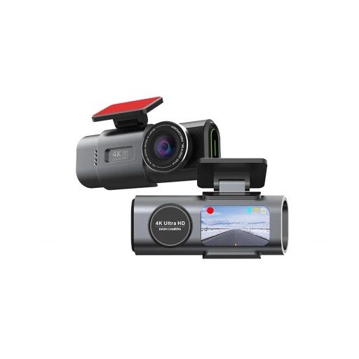 Bilkamera 4K UHD 8,6 x 3,8 x 3,6 cm Dubbelkamera med WiFi G-sensor nattseende och parkeringsläge