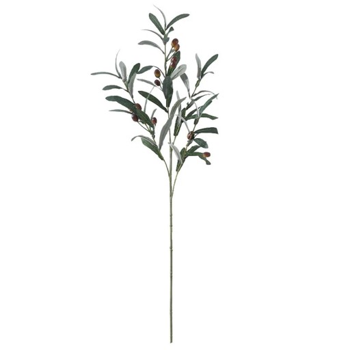 Olivgren 77 cm Konstgjord dekorativ gren med realistiska blad och frukter Elegant inredningsdekoration för vas och arrangemang