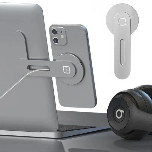 Magnetisk telefonhållare för bärbar dator Tunn vikbar mobilhållare För fäste på skärm Arbeta utan att hålla telefonen