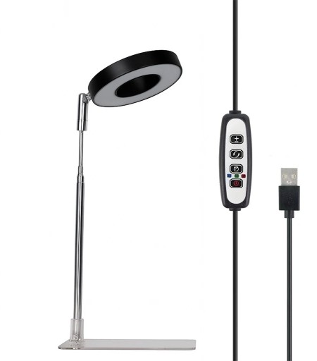 Teleskopiskt LED-växtljus med stativ Justerbart ljus för växtodling med roterande huvud och ljusstyrkereglering