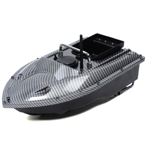 Svart RC-båt för beten 54 x 27 x 21 cm GPS-styrning Räckvidd 500 m LED-nattljus Kapacitet 1,5 kg