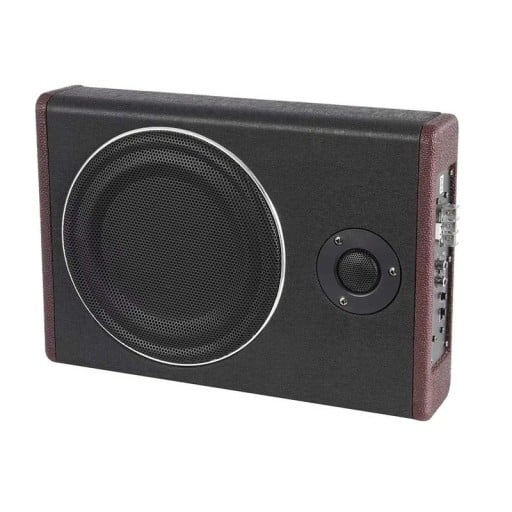 Aktiv subwoofer för bil 36,5 x 26 x 6,8 cm 8" ultratunn subwoofer under sätet 12 V 600 W basförstärkare