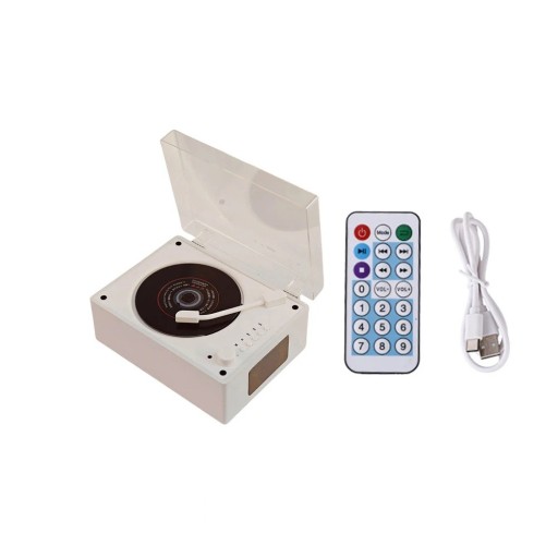 Laddningsbar retro CD-spelare 19,5 x 14,5 x 9 cm Stereo 2x5 W Bluetooth 5.0 USB USB-C AUX 3,5 mm fjärrkontroll