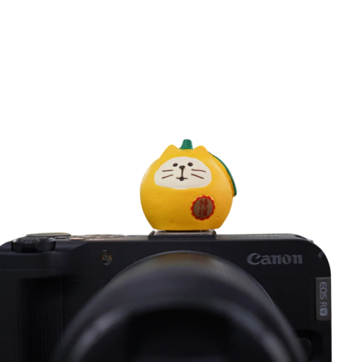 Blixtskydd för kamera Kattansikte i citron för Sony Nikon Canon Fuji Fujifilm Pentax Leica Olympus universellt skydd