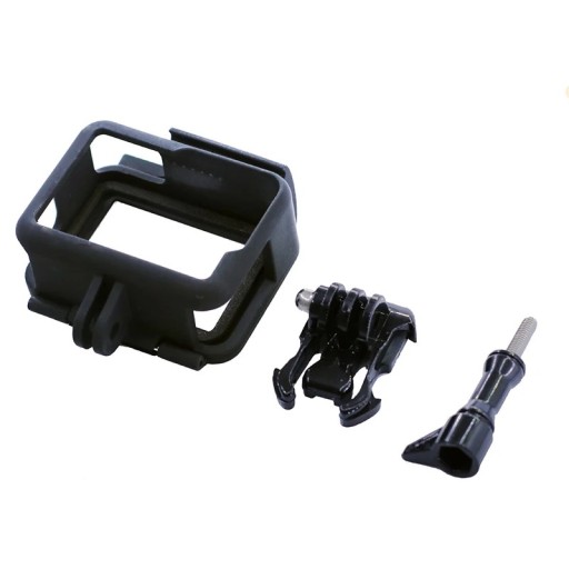 Skyddsramsats 5 x 4 x 2,5 cm för GoPro Hero 5 6 7 Black Plastskelletthölje med snabbkoppling och skruv